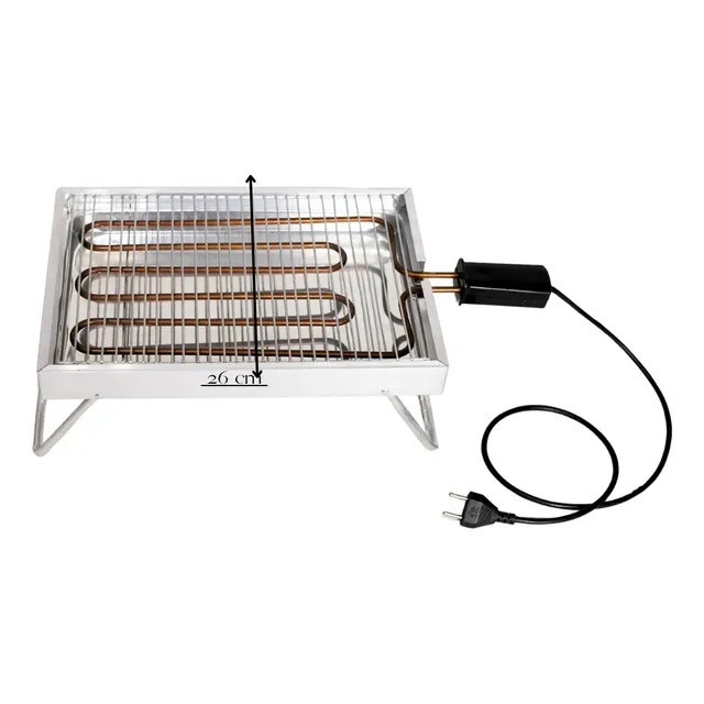 Churrasqueira Elétrica Rizzolar Rizzogrill 1.6kW Prata Compacta Portátil
