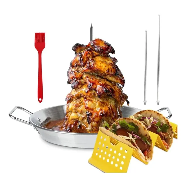 Churrasqueira Vertical com Espetos e Aço Inox Gyro Spit