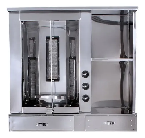 Churrasco Grego Balcão 1 Espeto Manual 3 Queimadores Inox