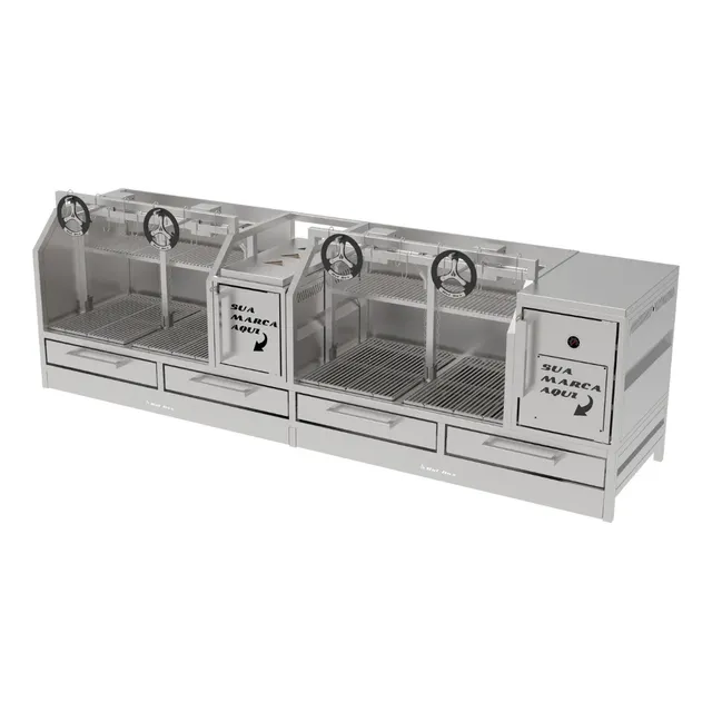 Parrilla Profissional de Bancada Inox 304 Carenada 250x60