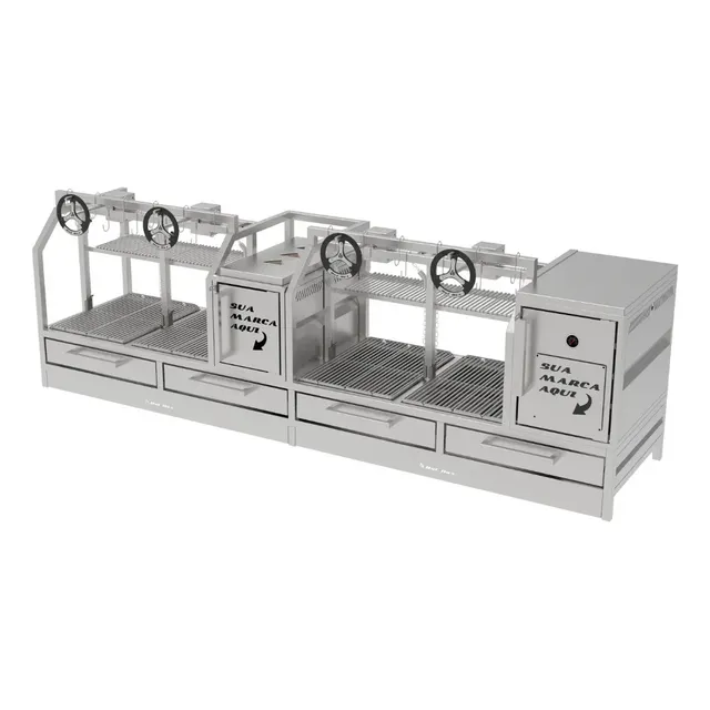 Parrilla Profissional Premium de Bancada 250x60 Inox 304